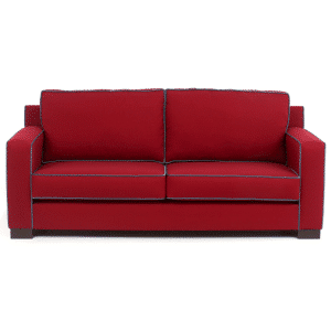 Sofa Großglockner rot mit blauem Keder